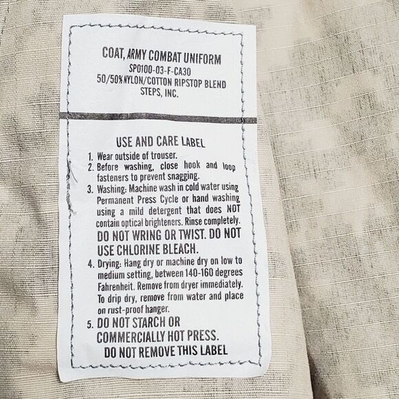 U.S. Army Combat Jacket Unisex Size Medium-Long  New With Tag - Picture 9 of 10